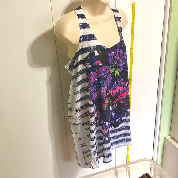 LANE BRYANT Nautical Floral Stripes Swing Tank Top Womens Large  14 16 - Picture 4 of 15